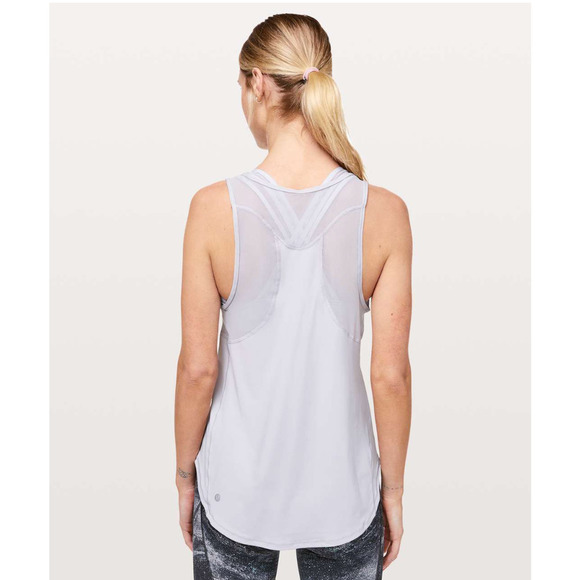 Lululemon High Neck Mesh Run Tank Grey 6 NWOT - Picture 2 of 12